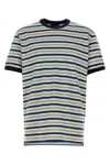 Prada Beige Stripes T-shirt In Multi
