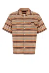 Prada Embroidered Cotton-silk Blend Striped Shirt In Animal Print