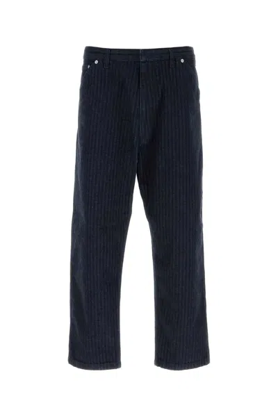 Prada Embroidered Denim Jeans In Blue