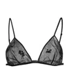 Prada Embroidered-detail Sheer Silk Bralette In Black