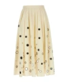 Prada Gonna In Cotone Crema Donna In Neutral Color