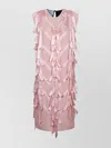 Prada Embroidered Dress Ribbon Detailing In Multicolor