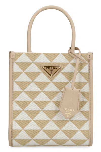 Prada Women Embroidered Fabric Micro Symbole Handbag In Multicolor