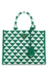 Prada Women Embroidered Fabric Small Symbole Shopping Bag