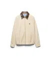 Prada Embroidered Garment-dyed Old Gabardine Blouson Jacket In Blue