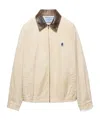 Prada Embroidered Garment-dyed Old Gabardine Blouson Jacket In Brown