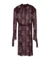 Prada Embroidered Georgette Dress In Wine Red