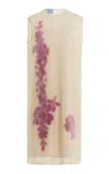 Prada Georgette Midi Dress In Ivory