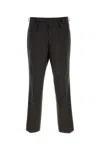 Prada Checkered Pattern Trousers Featuring Pockets In Gray