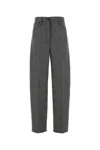 Prada Cotton-wool Prince Of Wales Tailored Trousers In Gray