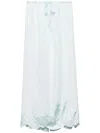 Prada Embroidered Habutai Silk Midi Skirt In Grün