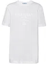 Prada Oversize Crew Neck T-shirt In Weiss