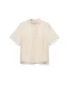 Prada Embroidered Lace Top In Neutral