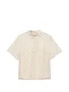 Prada Embroidered Lace Top In Multi