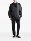 Prada Embroidered-lettering Jacket In Gray