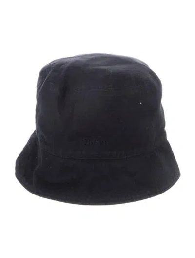 Pre-owned Prada Embroidered Linen Bucket Hat In Blue
