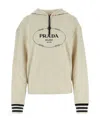 Prada Oversized Cotton Fleece Hoodie In Nude