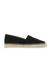Prada Embroidered Logo Espadrilles In Black