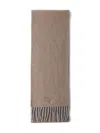 Prada Embroidered Logo Fringe Scarf In Multi