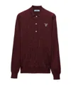 Prada Knitwear With Polo Collar And Ribbed Cuffs In Brown