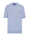 Prada Superfine Wool Crew-neck Sweater In Blue
