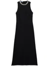 Prada Black Embroidered Sable Dress In Black