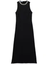 Prada Black Embroidered Sable Dress In Black