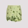 Prada Embroidered Silk And Wool Miniskirt In Felce