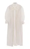 Prada Embroidered Nylon Over Shirt In White