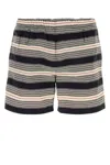 Prada Embroidered Stripes Nylon Swim Shorts In Multi