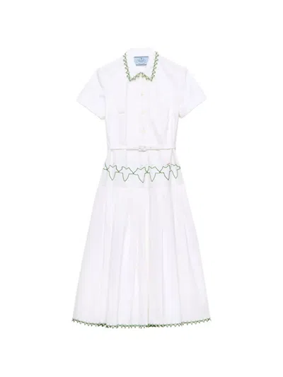 Prada Kleid Aus Besticktem Old-reps-stoff In Multi