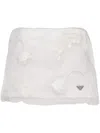 Prada Embroidered Satin And Organza Miniskirt In White
