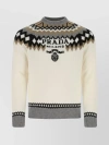 PRADA EMBROIDERED PATTERN CASHMERE CREWNECK