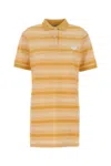 Prada Piquet Polo Dress Striped Short Sleeves In Yellow