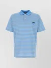 Prada Light Blue Striped Polo Shirt In Blue