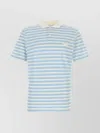 Prada Embroidered Piquet Polo Shirt In Blue