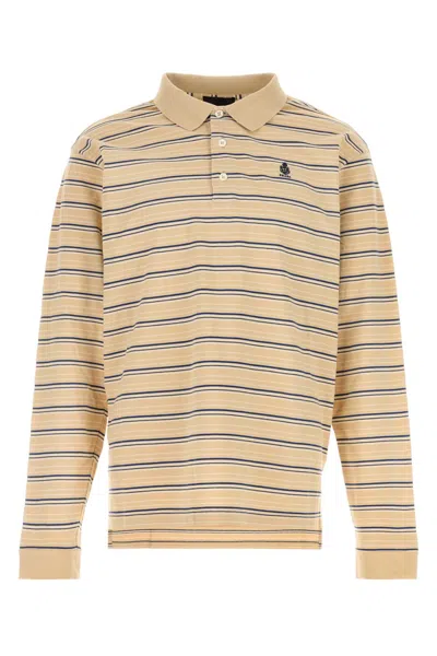 Prada Embroidered Piquet Polo Shirt In Gold