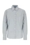 Prada Women's Embroidered Poplin Shirt In Stripped