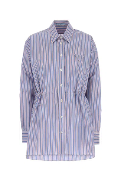 PRADA PRADA EMBROIDERED POPLIN SHIRT