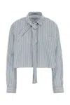 Prada Embroidered Poplin Shirt In Multi