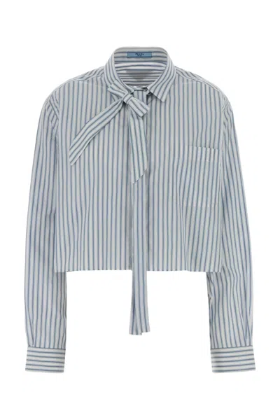 PRADA EMBROIDERED POPLIN SHIRT