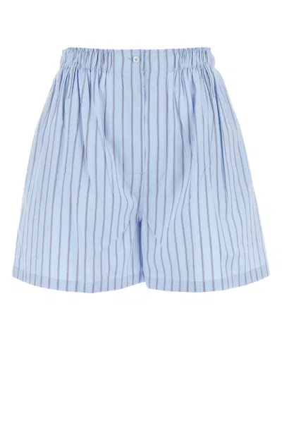 PRADA EMBROIDERED POPLIN SHORTS