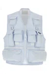 Prada Striped Sleeveless Vest With D-ring Accents In Multicolor