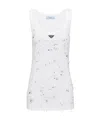 Prada Embellished Vest In White