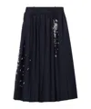 Prada Embroidered Rush Stitch Midi-skirt In Blue