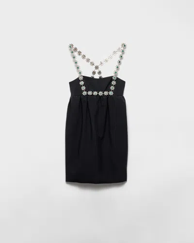 Prada Embroidered Sablè Compact Mini-dress