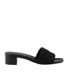 Prada Embroidered Fabric Slides In Black