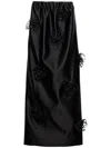 Prada Embroidered Satin Maxi Skirt In Black