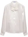 Prada Embroidered Shirt In White