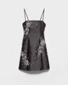 Prada Besticktes Minikleid Aus Seide Und Wolle In Black